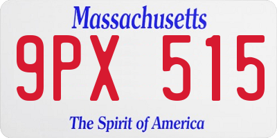 MA license plate 9PX515