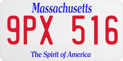 MA license plate 9PX516