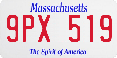MA license plate 9PX519