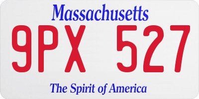 MA license plate 9PX527