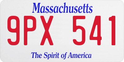 MA license plate 9PX541