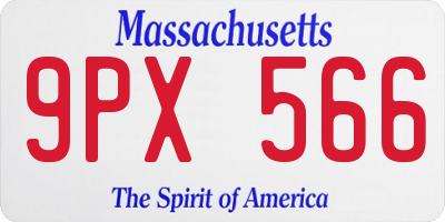 MA license plate 9PX566
