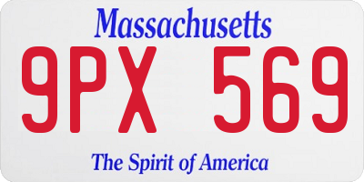 MA license plate 9PX569