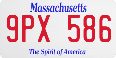 MA license plate 9PX586