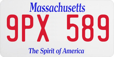 MA license plate 9PX589