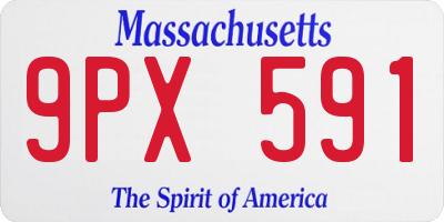 MA license plate 9PX591