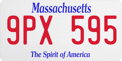 MA license plate 9PX595