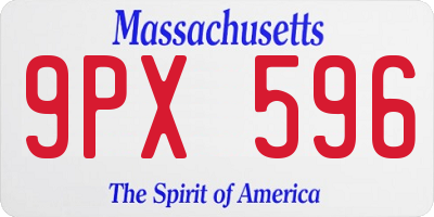 MA license plate 9PX596