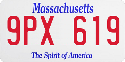 MA license plate 9PX619