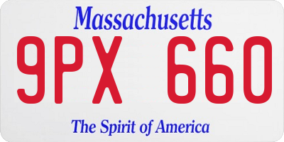 MA license plate 9PX660