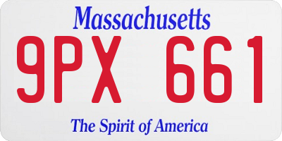 MA license plate 9PX661