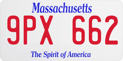 MA license plate 9PX662