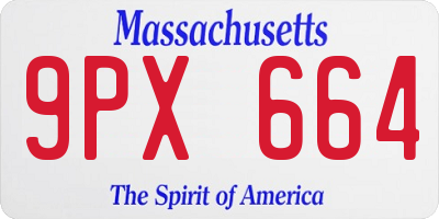 MA license plate 9PX664