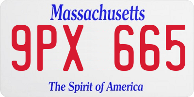 MA license plate 9PX665