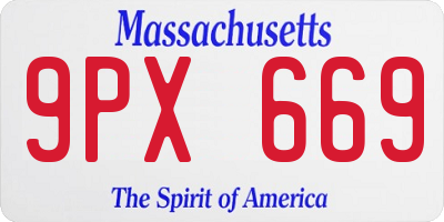 MA license plate 9PX669