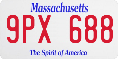MA license plate 9PX688
