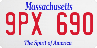 MA license plate 9PX690