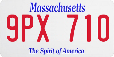 MA license plate 9PX710