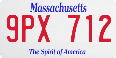 MA license plate 9PX712