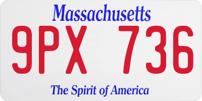 MA license plate 9PX736