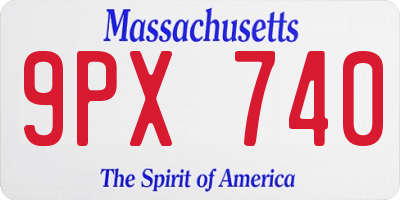 MA license plate 9PX740
