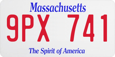MA license plate 9PX741