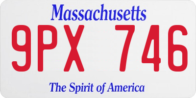 MA license plate 9PX746