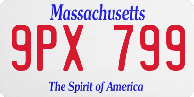 MA license plate 9PX799