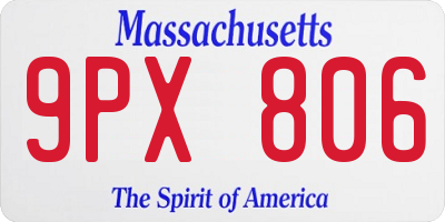 MA license plate 9PX806