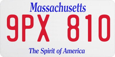 MA license plate 9PX810