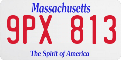 MA license plate 9PX813