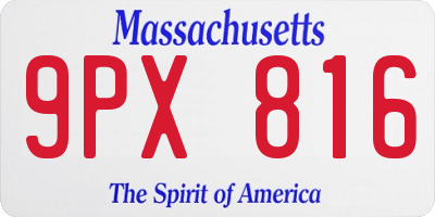 MA license plate 9PX816