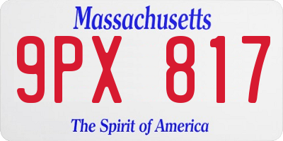 MA license plate 9PX817