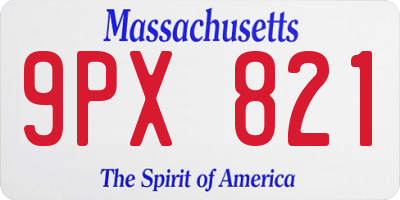 MA license plate 9PX821