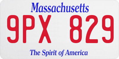 MA license plate 9PX829
