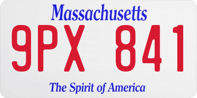 MA license plate 9PX841