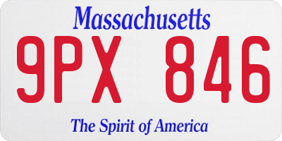 MA license plate 9PX846