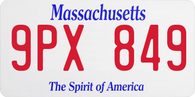 MA license plate 9PX849