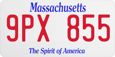 MA license plate 9PX855