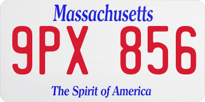 MA license plate 9PX856