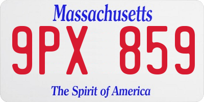 MA license plate 9PX859
