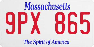 MA license plate 9PX865