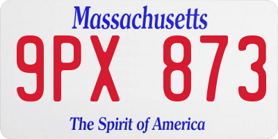 MA license plate 9PX873