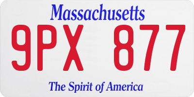 MA license plate 9PX877