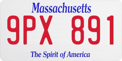 MA license plate 9PX891