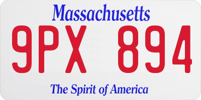 MA license plate 9PX894