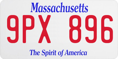 MA license plate 9PX896