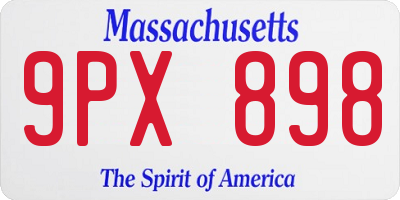 MA license plate 9PX898