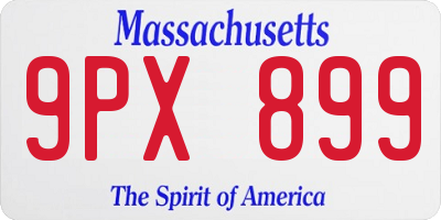 MA license plate 9PX899