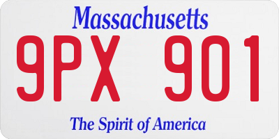 MA license plate 9PX901